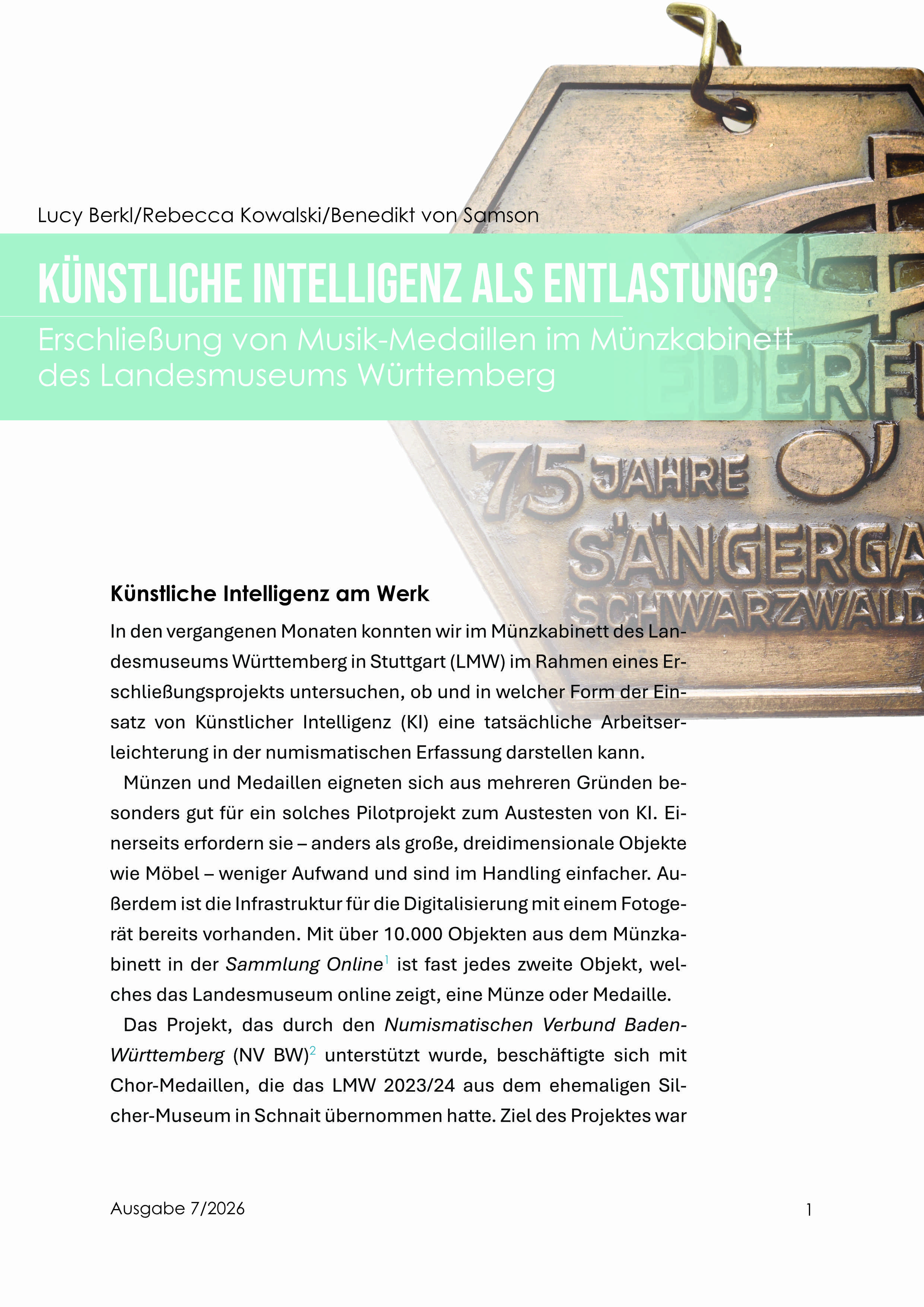 Titelseite des Beitrags
